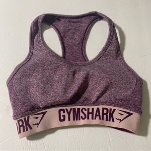 GYMSHARK Purple Space Dye Knit Racerback Sports Bra padded Size Small
